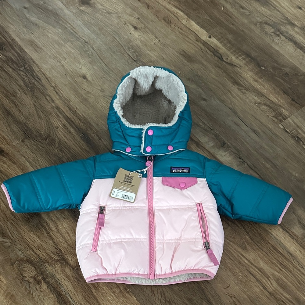 Patagonia Teal and Pink Baby Jacket